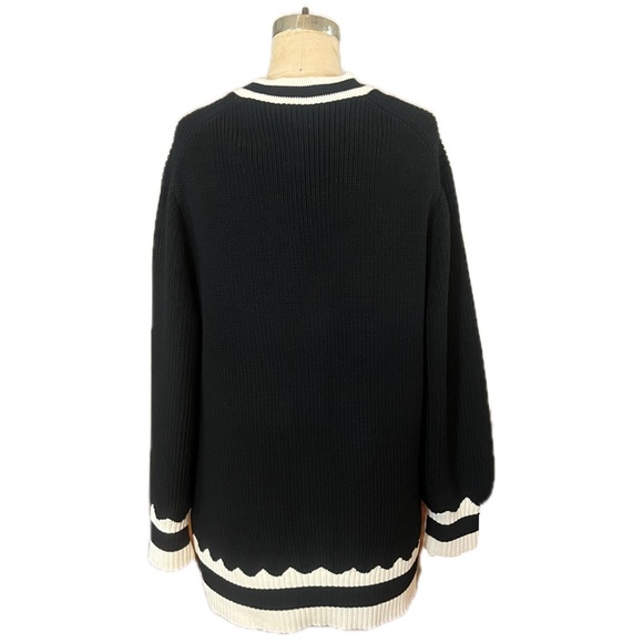 Kate Spade Oversized Logo Cardigan Black & White - Picture 6 of 16